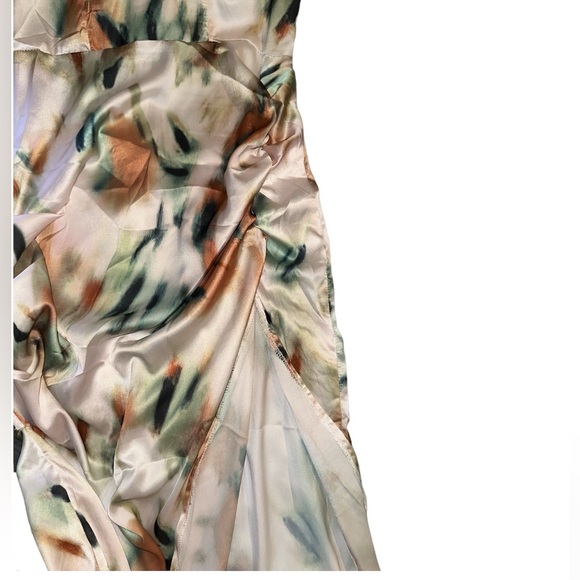 NWOT Tie Dye Split Thigh Satin Cami Dress - Picture 9 of 9